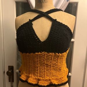 Handmade crisscross crochet top